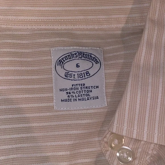 Brooks brothers dress shirt, taupe and white stripe - Picture 3 of 4
